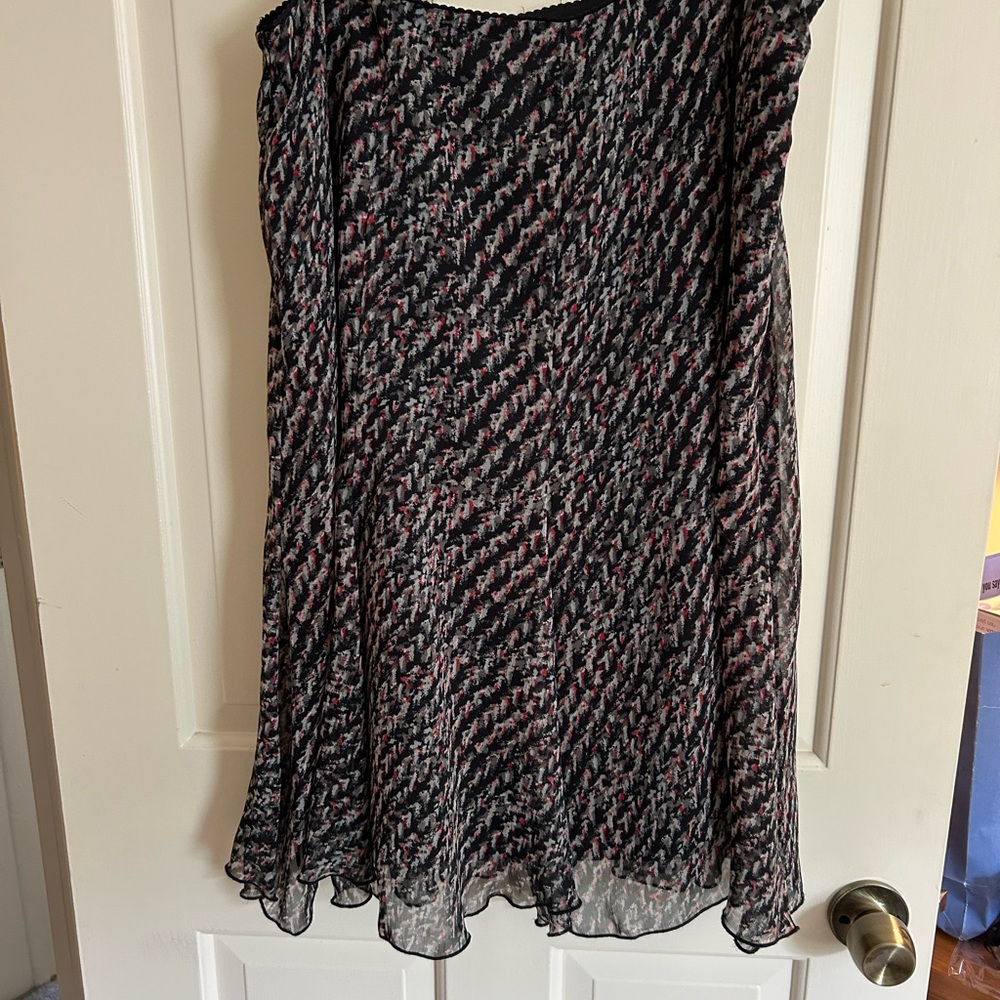 Sag Harbor Black and Pink A-Line Skirt